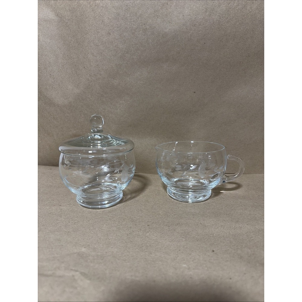 Princess House Heritage Creamer & Sugar w/Lid